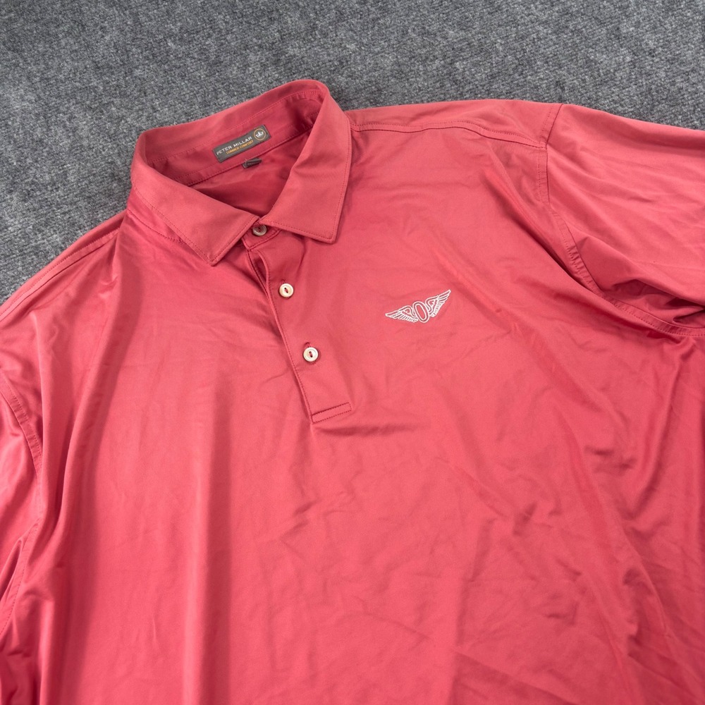 Peter Millar Polo Shirt XXL Red Summer Comfort Performance Logo Flaw Men's